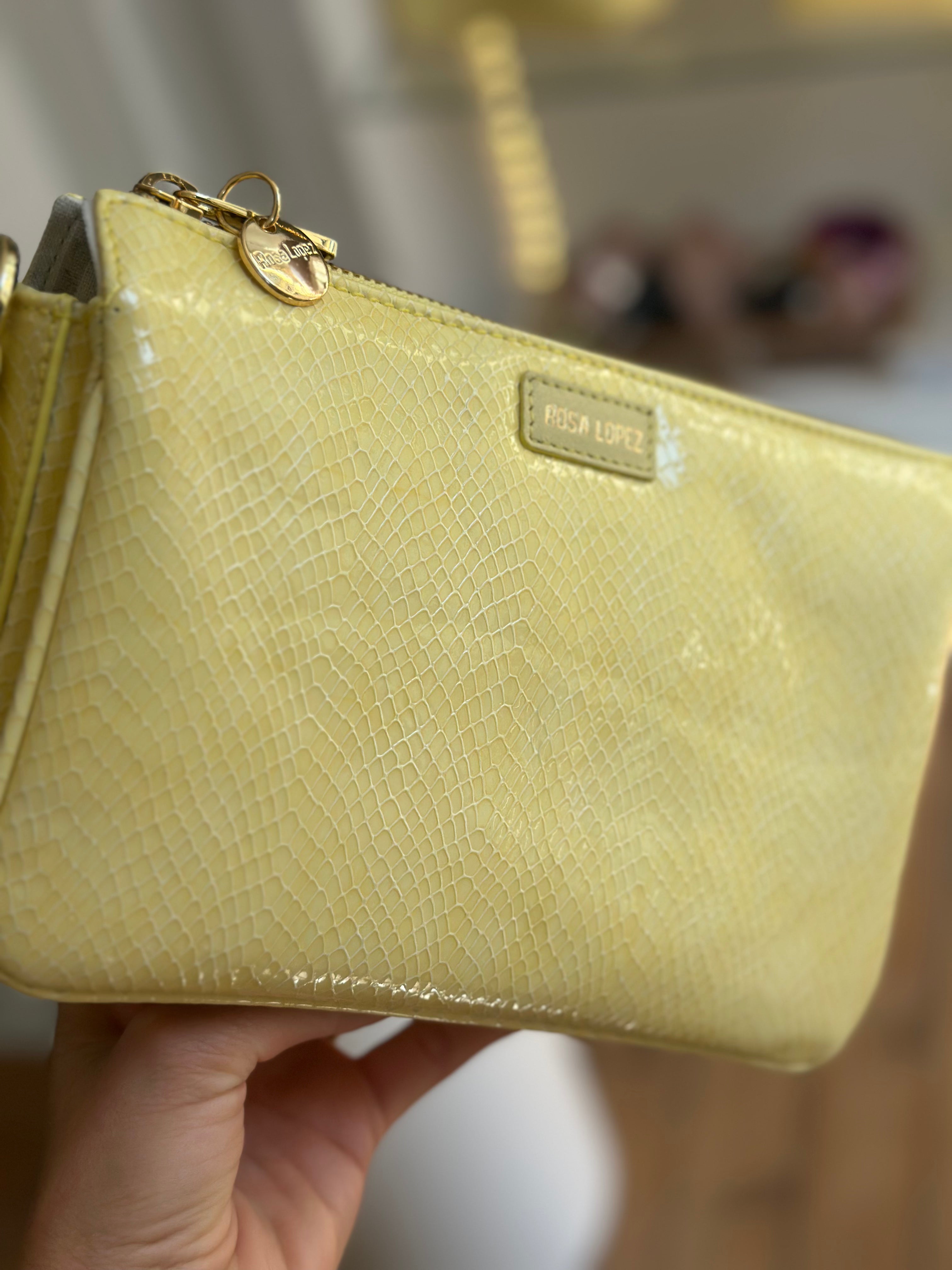 MINI CHARLY PYTHON VERNIS JAUNE BEURRE