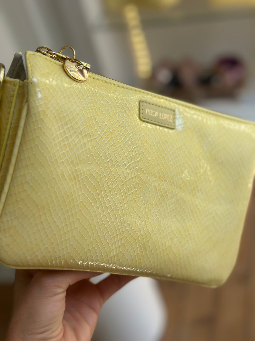 MINI CHARLY PYTHON VERNIS JAUNE BEURRE